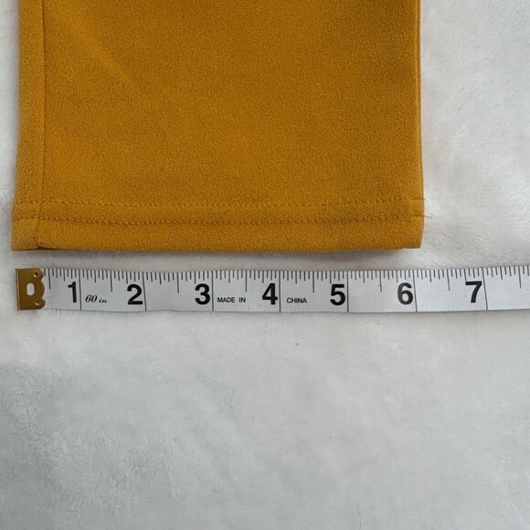 Womens Mustard Paperbag Waist 70s Style Yellow Pants W/ Pleated Front Size M - Picture 9 of 11